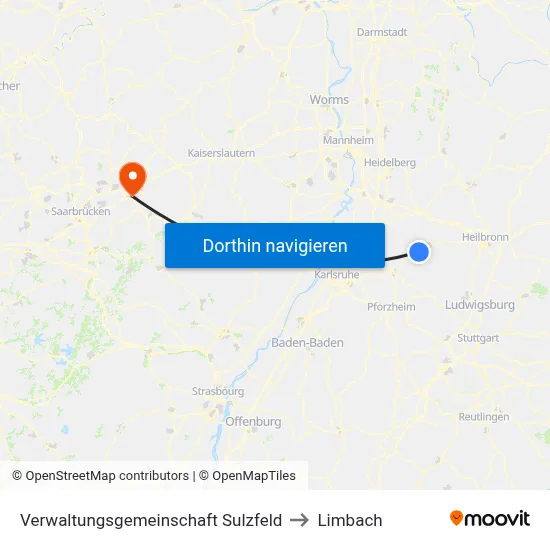 Verwaltungsgemeinschaft Sulzfeld to Limbach map