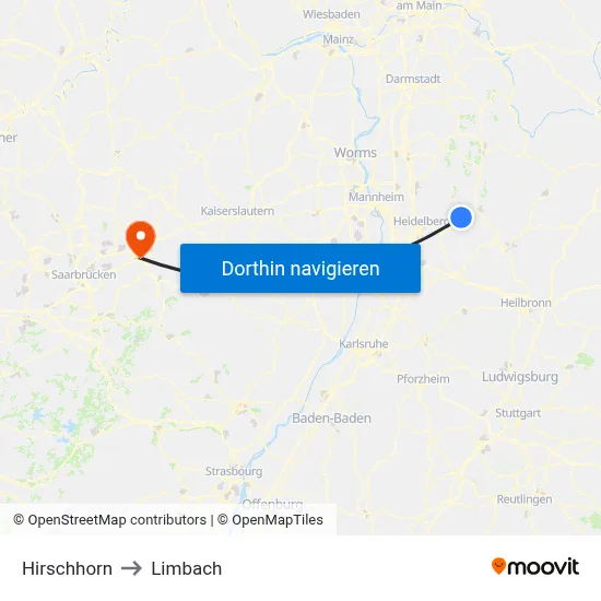 Hirschhorn to Limbach map