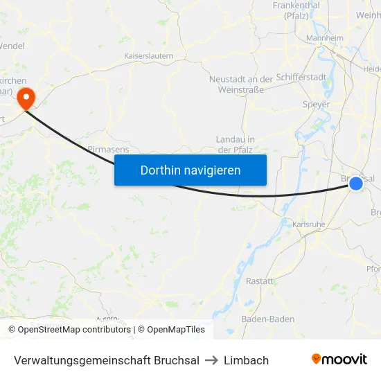 Verwaltungsgemeinschaft Bruchsal to Limbach map