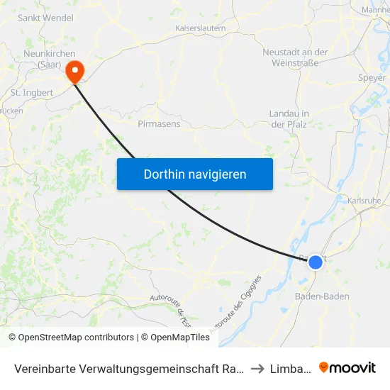 Vereinbarte Verwaltungsgemeinschaft Rastatt to Limbach map