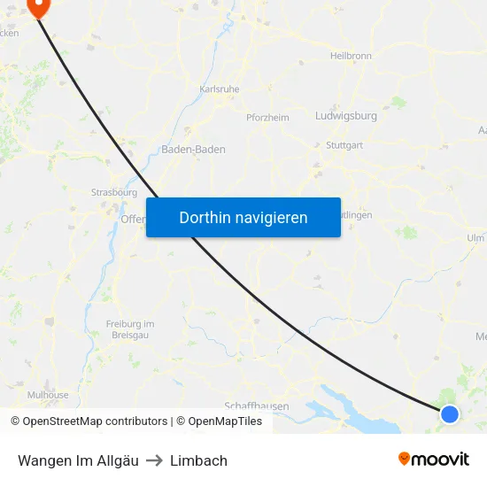 Wangen Im Allgäu to Limbach map
