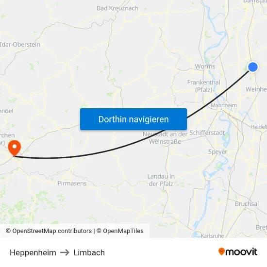 Heppenheim to Limbach map
