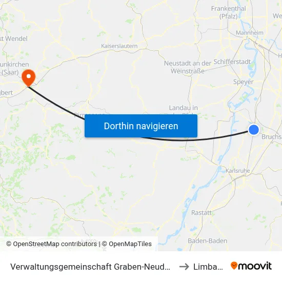 Verwaltungsgemeinschaft Graben-Neudorf to Limbach map