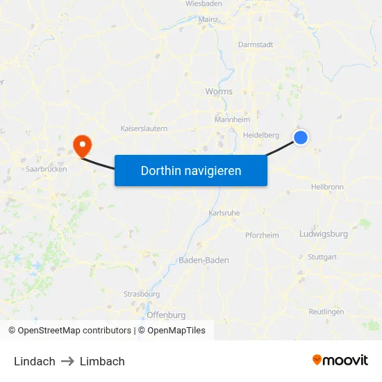 Lindach to Limbach map