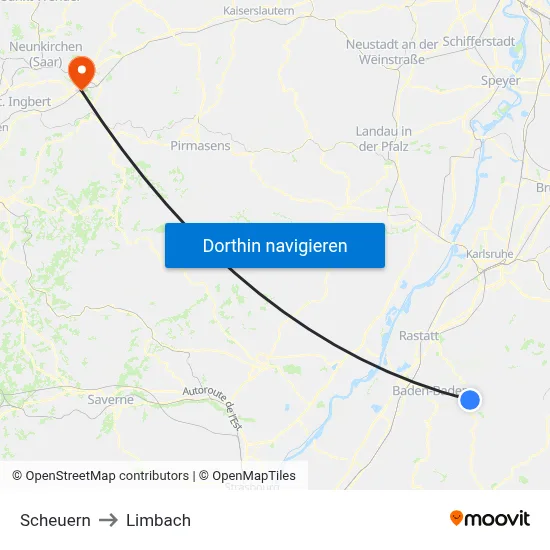 Scheuern to Limbach map