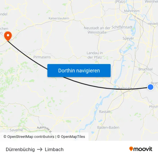 Dürrenbüchig to Limbach map