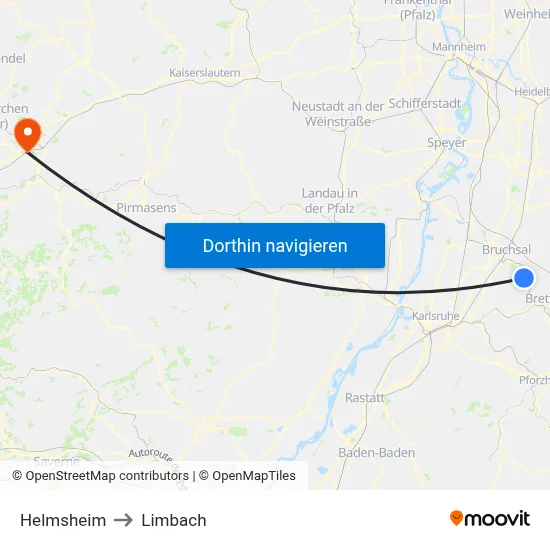 Helmsheim to Limbach map