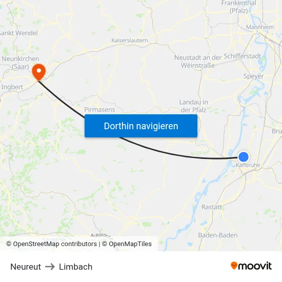 Neureut to Limbach map