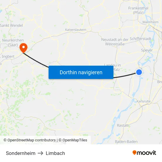 Sondernheim to Limbach map