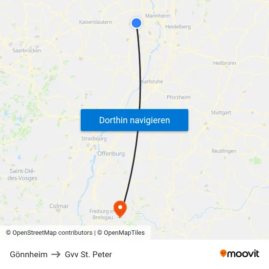 Gönnheim to Gvv St. Peter map