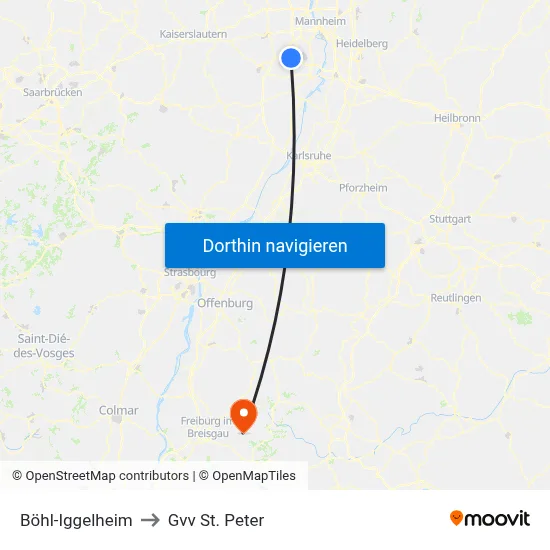 Böhl-Iggelheim to Gvv St. Peter map