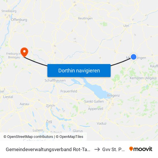 Gemeindeverwaltungsverband Rot-Tannheim to Gvv St. Peter map