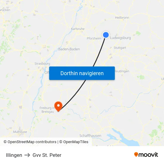 Illingen to Gvv St. Peter map