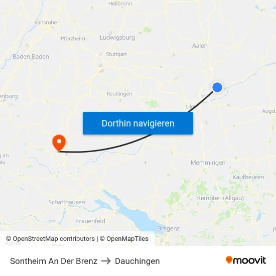 Sontheim An Der Brenz to Dauchingen map