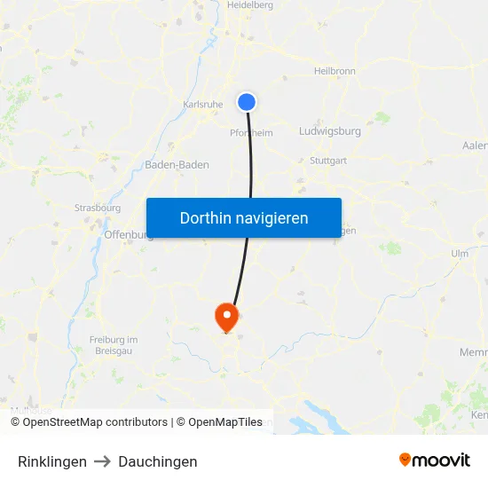 Rinklingen to Dauchingen map