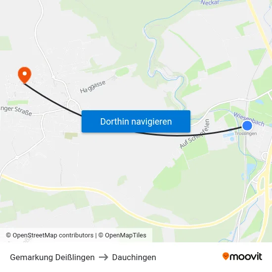 Gemarkung Deißlingen to Dauchingen map