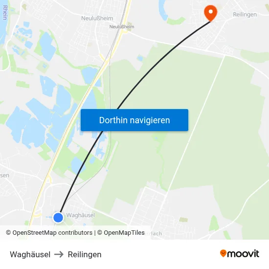Waghäusel to Reilingen map