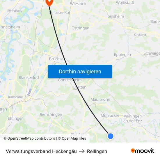 Verwaltungsverband Heckengäu to Reilingen map