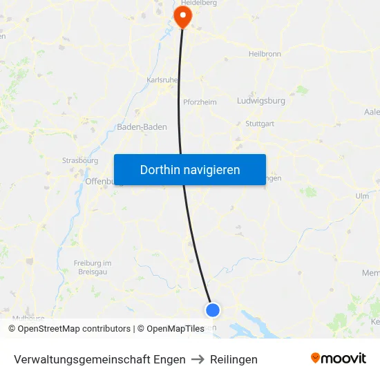 Verwaltungsgemeinschaft Engen to Reilingen map
