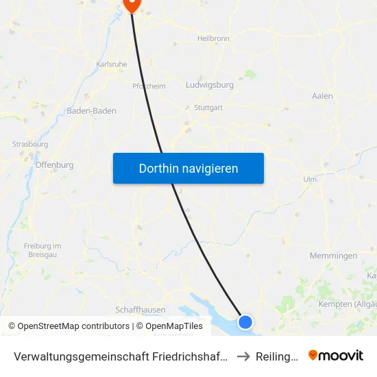 Verwaltungsgemeinschaft Friedrichshafen to Reilingen map