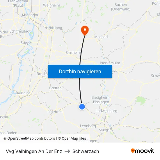 Vvg Vaihingen An Der Enz to Schwarzach map