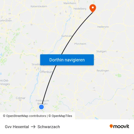 Gvv Hexental to Schwarzach map