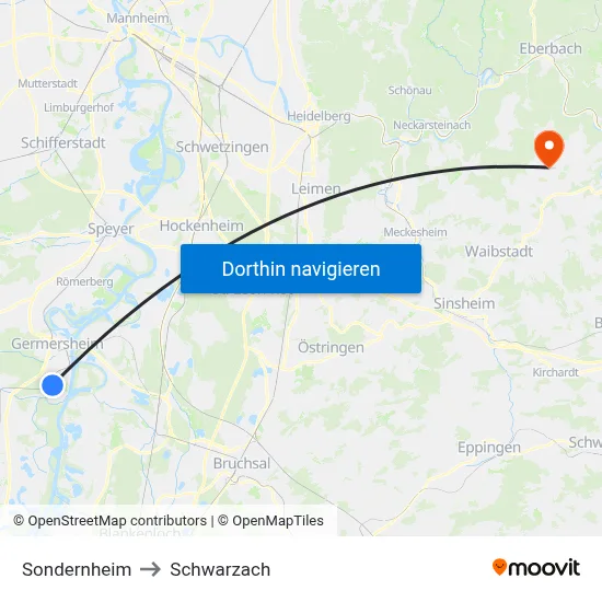 Sondernheim to Schwarzach map