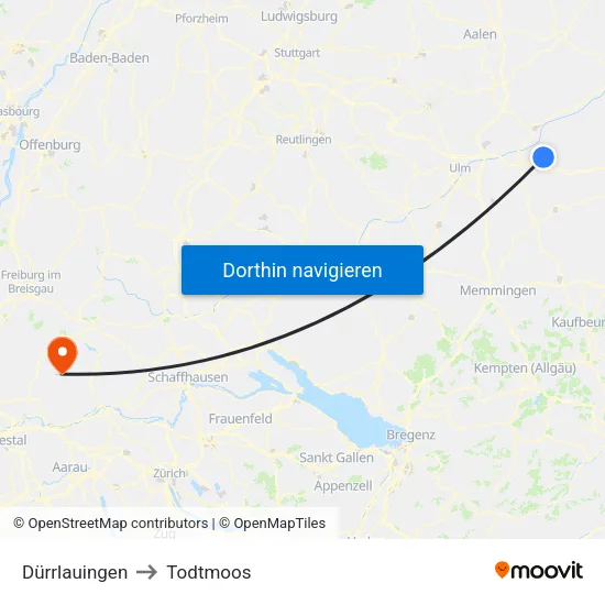 Dürrlauingen to Todtmoos map