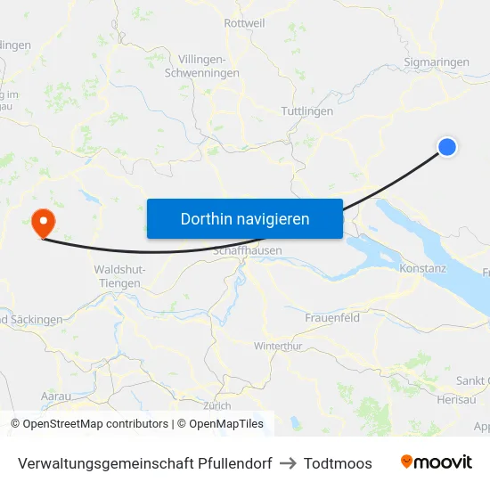 Verwaltungsgemeinschaft Pfullendorf to Todtmoos map