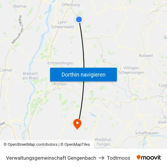 Verwaltungsgemeinschaft Gengenbach to Todtmoos map