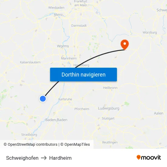 Schweighofen to Hardheim map