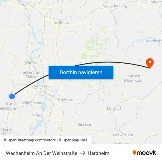Wachenheim An Der Weinstraße to Hardheim map