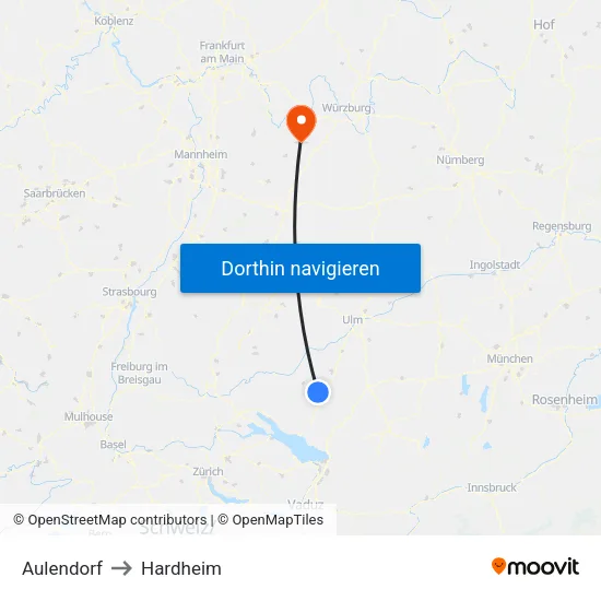 Aulendorf to Hardheim map