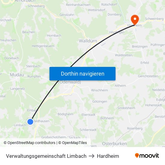 Verwaltungsgemeinschaft Limbach to Hardheim map