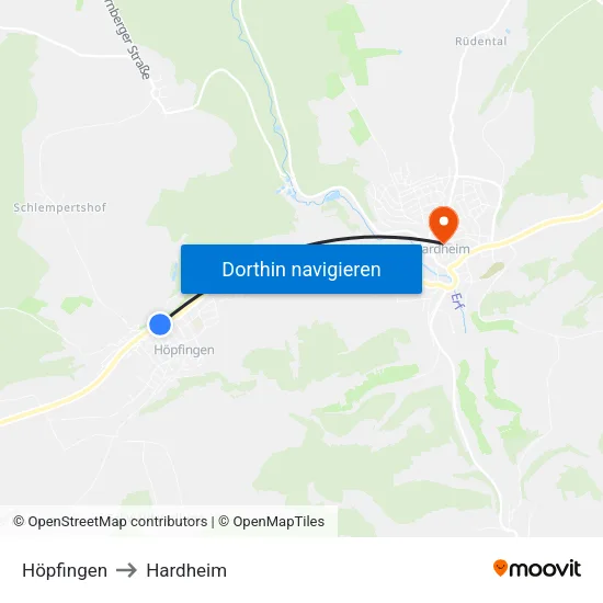 Höpfingen to Hardheim map