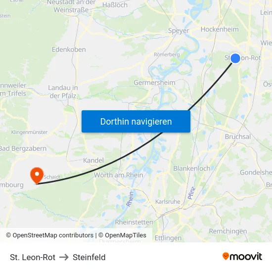 St. Leon-Rot to Steinfeld map