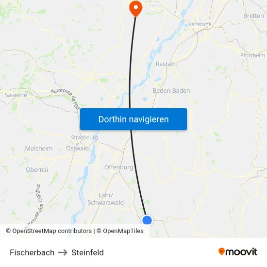 Fischerbach to Steinfeld map