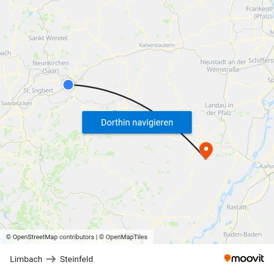 Limbach to Steinfeld map