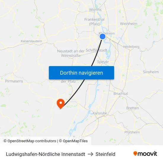 Ludwigshafen-Nördliche Innenstadt to Steinfeld map