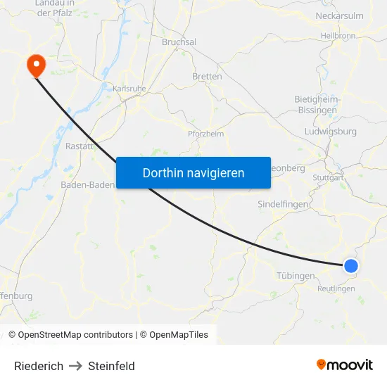 Riederich to Steinfeld map
