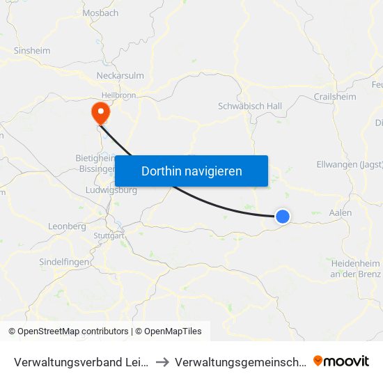 Verwaltungsverband Leintal-Frickenhofer Höhe to Verwaltungsgemeinschaft Lauffen am Neckar map