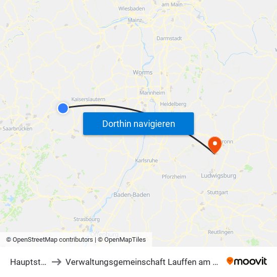 Hauptstuhl to Verwaltungsgemeinschaft Lauffen am Neckar map