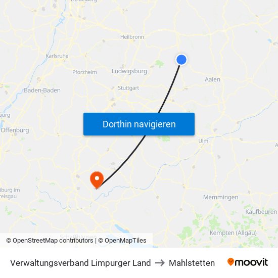 Verwaltungsverband Limpurger Land to Mahlstetten map