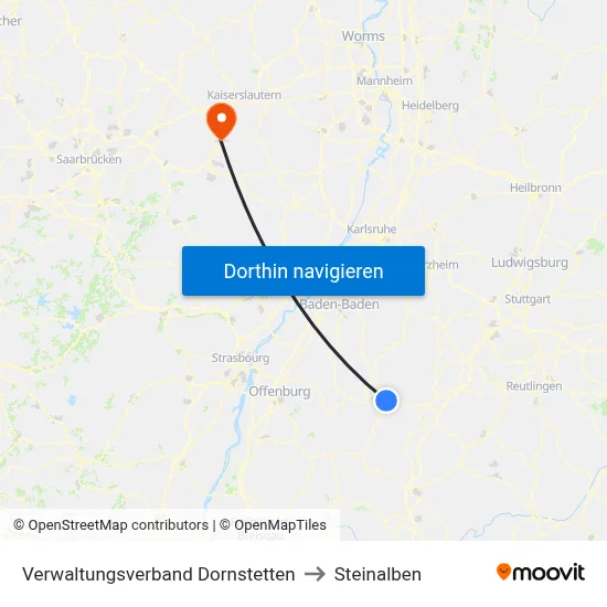 Verwaltungsverband Dornstetten to Steinalben map