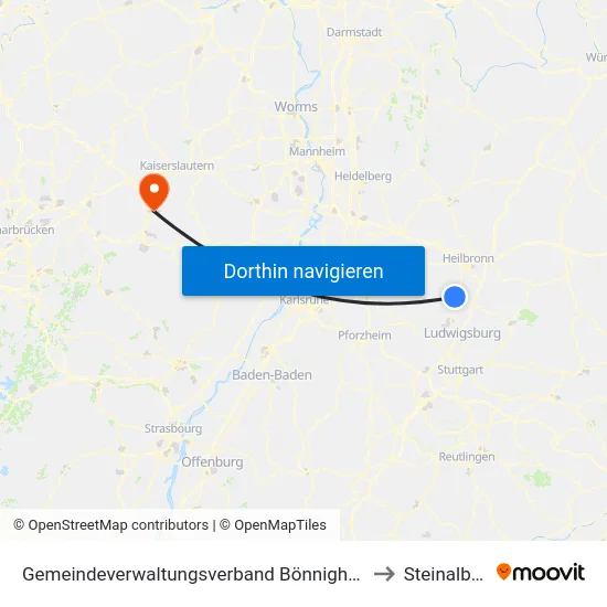 Gemeindeverwaltungsverband Bönnigheim to Steinalben map