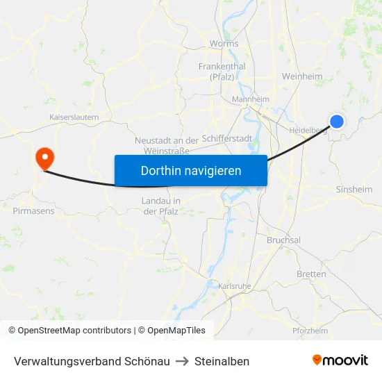 Verwaltungsverband Schönau to Steinalben map