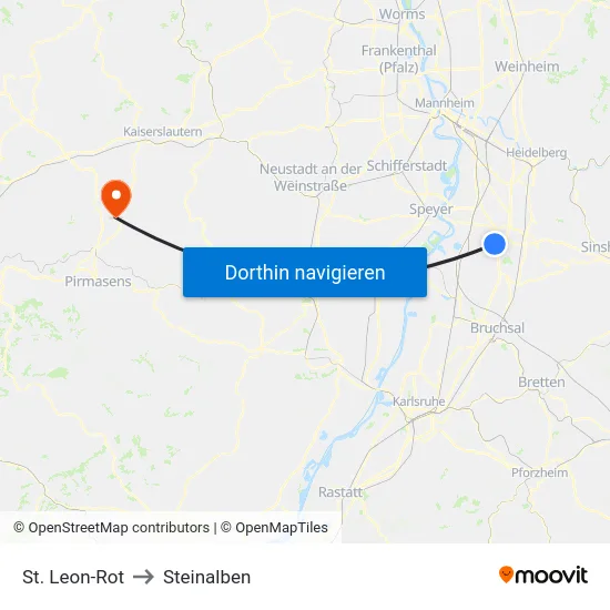 St. Leon-Rot to Steinalben map