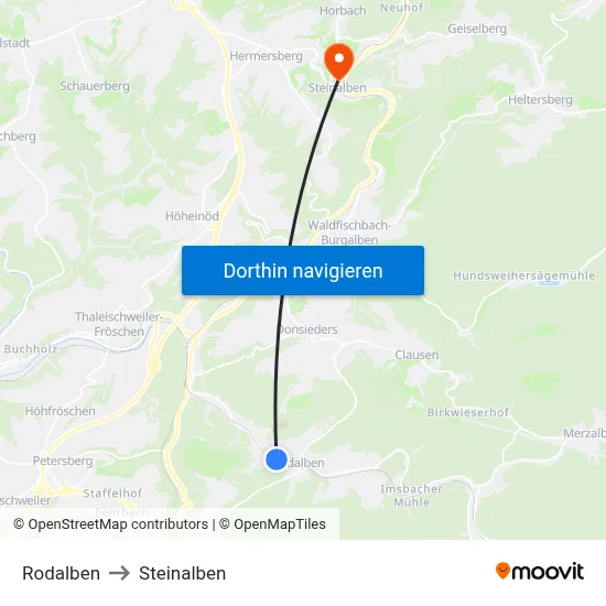 Rodalben to Steinalben map