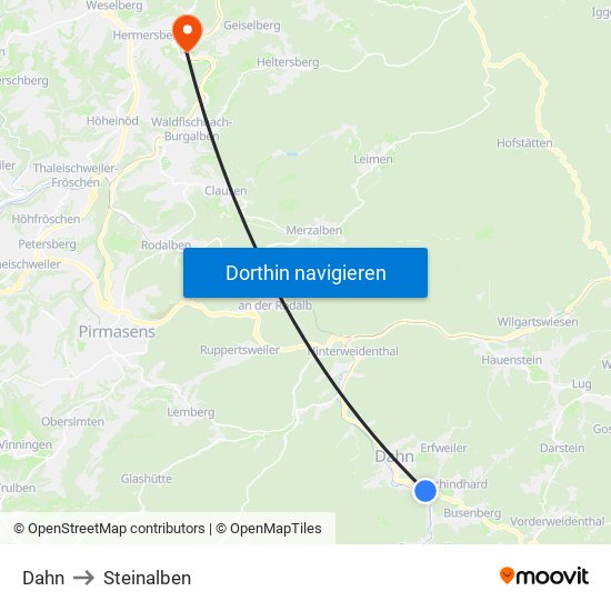 Dahn to Steinalben map