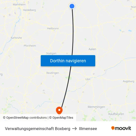 Verwaltungsgemeinschaft Boxberg to Illmensee map